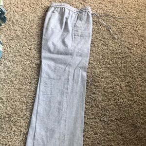 Linen blend striped pant for summer!